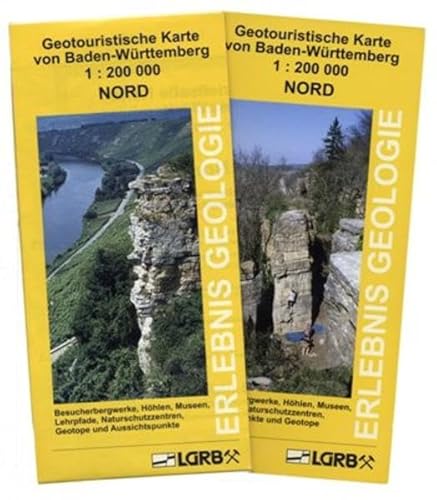 Geotouristische Karte von Baden-Württemberg Nord: Besucherbergwerke, Höhlen, Museen, Lehrpfade, Naturschutzzentren, Geotope und Aussichtspunkte