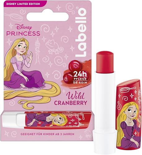 Labello Wild Cranberry Limited Disney Princess Edition, duftender Lippenpflegestift mit fruchtigem Aroma, pflegender Lippenbalsam für Kinder ab 3 Jahren (4,8 g)