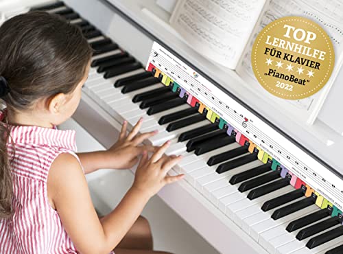 TonGenau® Regenbogen Klaviatur für Kinder - Klavier lernen leicht gemacht - von KlavierlehrerInnen empfohlen - Klavier spielen lernen für Kinder, Anfänger, und Erwachsene