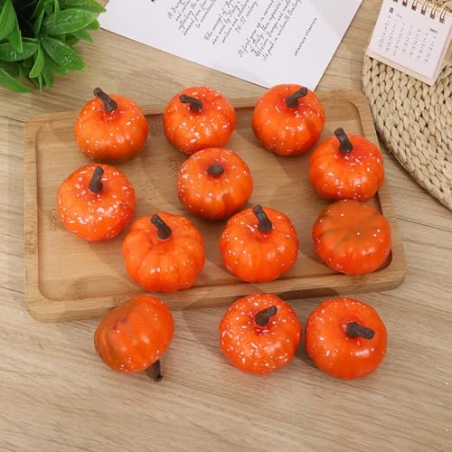 Fun 12-teiliges Mini-Kürbis-Set aus Schaumstoff, perfektes Zubehör für Ihre Halloween-Feierplanung (orange)