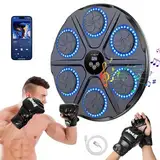 yorraka Music Boxing Machine für Erwachsene - LED Licht Elektronische Boxmaschine mit Musik Boxen mit Boxhandschuh - Bluetooth Musical Musikboxing Maschine mit 12 Geschwindigkeitsmodi und Zählmodus