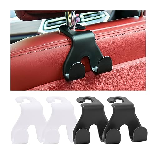 JNNJ 4 Stück Autositz Haken, Auto Rücksitz Kopfstütze Haken Kleiderbügel, Auto Zubehör Handtaschenhalter Taschenhaken, Universal Auto Haken Für Handtaschen für Autos SUV