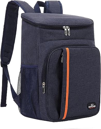 QINGLOU 28L Kühlrucksack Thermo Rucksack Picknickrucksack Kühltasche Groß Isoliert Cooler Bag Männer Frauen für Picknick/BBQs/Camping/Ausflügen/Einkaufen (A. Navy blau)