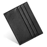 URAQT Leder Kartenetui, Kreditkartenetui, Leder Geldbörse, Magic Wallet Geschenk Leder Wallet, Unisex, Schwarz(Basis-Modell)