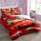 Car Bettwäsche, Car Bettbezug Mit Aufdruck 135x200 cm + Car Kissenbezug 80 X 80 cm, 3PCS Car Bedding Set, 3D-Druck Kinderbett Dreiteiliges Set, Kinderbettwäsche