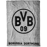 Borussia Dortmund, BVB-Fleecedecke (grau), Grau / Schwarz, 0, 200 x 150 x 1 cm