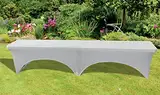 Fachhandel Plus Husse weiß für Bierbank Koffer-Klappbank Gartenbank klappbare Bank Bierzeltgarnituren-Bank Bankhusse faltenfrei bügelfrei pflegeleicht waschbar 183 x 30 x 43 cm