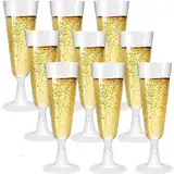 Alihoo Sektgläser, 20 Stück Durchsichtige Champagnergläser Plastik,Dessertbecher,Stielgläser 150ml, für Hochzeiten,Geburtstage & Partys