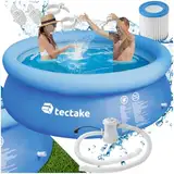 tectake® Swimming Pool, Schwimmbecken für Garten, Aufstellpool, Pool rund, Planschbecken groß, Outdoor Swimmingpool, Gartenpool für Erwachsene, Kinder und Familien - Ø 300 x 76 cm