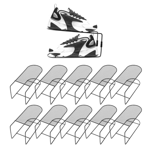 10 Pack Schuh Schlitze Veranstalter platzsparend einstellbar Schuh Raum Saver Double Layer Schuh Regal Schuh Ständer Schuh Storage Organizer Regalhalter für Schrank Kleiderschrank Schrank engen Raum