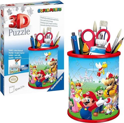 Ravensburger 3D Puzzle Utensilo Super Mario 11255 - 54 Teile - Stiftehalter für Super Mario Fans ab 6 Jahren