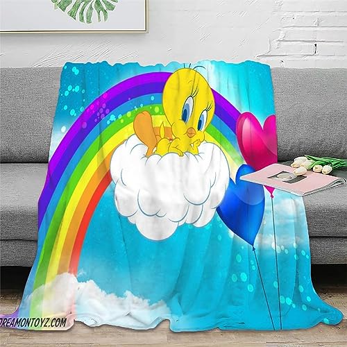 3D-Decke Mit TweetyBird-Mustern Weiche Flanelldecke Warm Leicht Tv-Überwurf Ganzjahresdecke Plüschdecken Bettdecke Für Kinder Mädchen Jungen 150X200CM