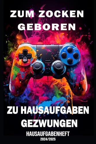 Hausaufgabenheft 2024/2025: Schülerkalender , Schulplaner schüler Teenager Jungen , Gamer Hausaufgabenplaner, für ein Jahr mit Stundenplänen DIN A5