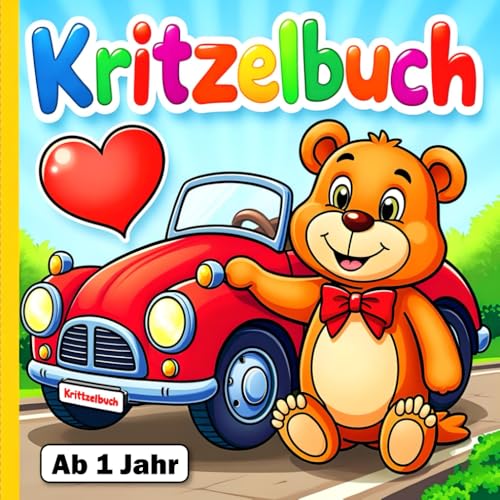 Kritzelbuch ab 1 Jahr mit 100 niedlichen Motiven: Erstes Ausmalbuch für kleine Künstler – Einfaches und spielerisches Malvergnügen für Kinder ab 1 Jahr