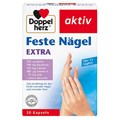 Doppelherz Feste Nägel Extra - mit Zink als Beitrag für den Erhalt normaler Nägel und normaler Haut - 30 Kapseln