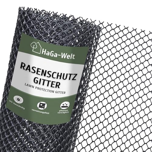 HaGa Rasenschutzgitter 2m x 15m aus Kunststoff - Robustes befahrbares Rasengitter für Garten und Rasenflächen