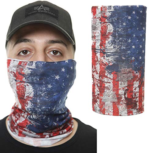 OneRedox Gesichtsschutz Halstuch Länder Bedruckt USA Flagge Biker Schal Ski Motorrad Gesichtsmaske BND-019