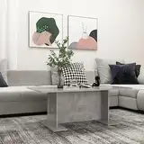 THOYTOUI Couchtisch, Beistelltisch Konsolentisch Niedriger Tisch Bücherregal Geeignet für Versammlungsraum Aufenthaltsraum Stube Teestube Betongrau 103.5x60x40 cm Holzwerkstoff