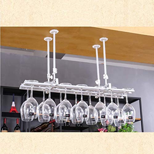 Glasküchenregal Glasregal Glasregal Bartheke umgedreht einfach zum Aufhängen Weinschrank Schmiedeeisen Geeignet für Zuhause, Weinkeller, Bar, Weinlounge (Weiß,80 x 25 cm)