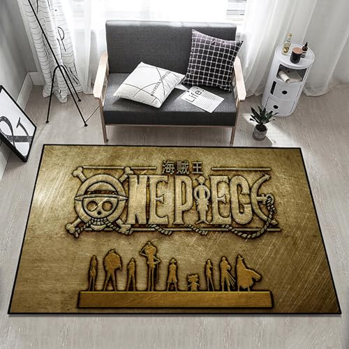 Teppich One Piece Wohnzimmer Modern Spielteppich Spielmatte Wohnzimmer Wohnkultur Rutschfeste Teppiche 3D Muster, Kinderzimmer Bodenmatte Schlafzimmer Nicht -Schlupf -Teppich Dekoration, 80x120cm