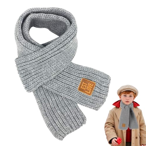 Jungen Mädchen Schals, Kinder Strickschal Winter, Warme Stricken Schal, Kinder Strickschal Wollschal, Winter Strickschal für Mädchen und Jungen, Nackenwärmer Für Jungen Mädchen (A)