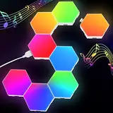 Hexagon LED Panel - RGB Smart LED Panel Lights Hexagon Wall Lights Gaming Wall Light Music Sync Light Panels Gaming Mood Lights Decoration (8 Pack)