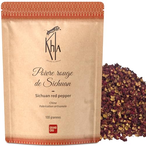 Khla - Szechuan Pfeffer Rot 100 g - Roter Sichuan Pfefferkörner Ganz - Sichuan-Beeren - Asiatisches Gewürz Timut-Pfeffer Chili Sichuanese - Begrenzte Produktion - Herkunft China