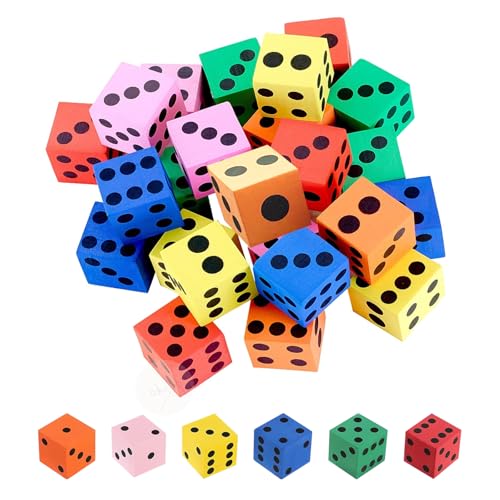 YIUWOD 36-Teilige Packung FlüSterwüRfel - WüRfel Schaumstoff - SchaumstoffwüRfel Gross - Leicht und GeräUschlos,Geeignet FüR Spielpartys,Unterricht Im Klassenzimmer,Geburtstagsgeschenke