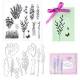 TNSLAND Stempel und Stanzen Set Neu 2024, Klar Silikon Stempel Silikon Clear Stamps, Silikonstempel Frühling für Weihnachts- und Geburtstagsgeschenke, DIY Scrapbooking, Kunst Handwerk