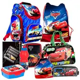 Disney Cars Auto 9 Teile Set Schulranzen Ranzen Federmappe Tasche Tornister mit Sticker-von-Kids4shop