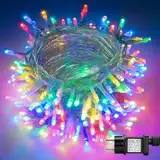 LEDYA Lichterkette Aussen, 10M 100 LED Lichterkette Strom Bunt mit 8 Modi, Wasserdichte IP44 für Balkon, Garten, Schlafzimmer, Geländer, Weihnachten, Innen, Aussen Dekoration