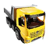 Lena 02065 - Starke Riesen Muldenkipper Mercedes Benz Arocs, ca. 67 cm, großer Kipper mit 3 Achsen und verriegelbarer Kippmulde, robustes Baustellen Spielfahrzeug Kipplaster für Kinder ab 3 Jahre