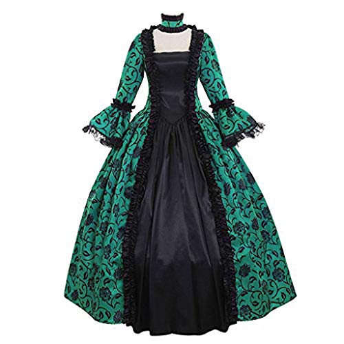 Alueeu Damen Altmodische Kleider Kleidung Renaissance Gothic Kleid Lang Festlich Party Große Größen Ballkleid Dirndl Vintage Halloween Kostüm Mittelalter Kleid Festival Outfit