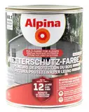 Alpina Holz-Wetterschutz-Farben – Steingrau, deckend – bis zu 12 Jahre Schutz vor Witterung und Nässe – schmutzabweisend, deckend & ergiebig – 750 ml