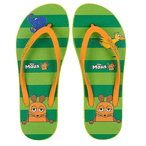 FAIRMOVE Kinder Flip-Flops Die Maus „drei Freunde“ Zehentrenner Größe 34