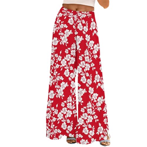 YEBIRAL Warehouse Deals Angebote rückläufer Leinenhose Damen Leicht Sommer Casual Hose Leinen Hosen Weites Bein Palazzo Freizeithose Einfarbig Hohe Taille Sommerhose Angebote des Tages Heute Damen