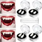 2 Paar Vampir Zähne, Dracula Zähne, Einziehbare Vampirzähne, Vampirzähne Kinder Erwachsene, Vampire Fangs für Cosplay Party Requisiten Halloween Party (4pcs)