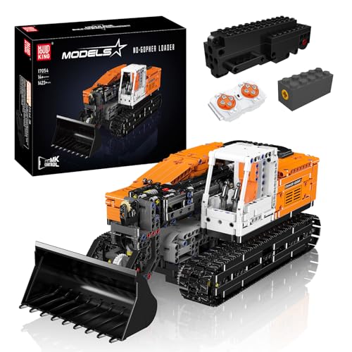 Mould King 17054 Technik Bulldozer Bausteine, 1423 Teile Ferngesteuert Raupen Teleskoplader, MOC Traktor Technologie Klemmbausteine Bausatz Spielzeug für 8+ Jahre