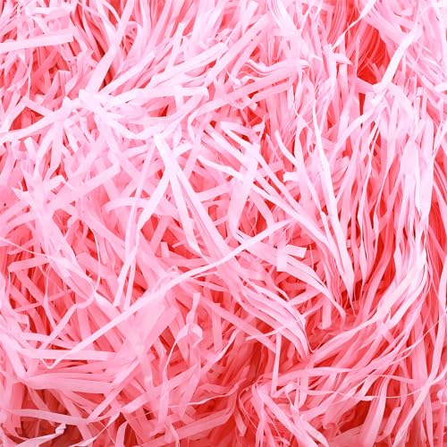 DIVINA VITAE Korb Gras 100g Rosa Bast Krepppapier Papierhandtücher zum Füllen von Geschenkkörben Füllmaterial Geschenk Papierschnitzel Korbfüllungen Geschenkverpackung Dekoration