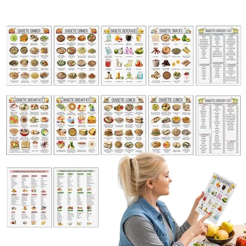 Diabete S Lebensmittelliste, Lebensmittel-Tracking-Diagramme, Wellness-Planer-Seiten, hilft langfristig gesunde Gewohnheiten aufzubauen, Mahlzeiten mit Leichtigkeit täglich zu verfolgen, 29,9 x 21,6