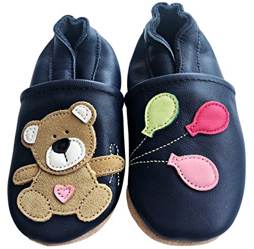 Engel und Piraten Krabbelschuhe - MARKENQUALITÄT viele MOTIVE bis 4 JAHRE Babyschuhe Leder Babyhausschuhe Lauflernschuhe Lederpuschen (18/19 EU, Teddy Girl)