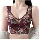 BH Damen Unterwäsche Damen Ohne Bügel Stretch Bralette Bequem Weicher Bustier Rückenfrei Gym BH Top Atmungsaktive Leichte Dessous Klassische Elegant Büstenhalter Soft-BH