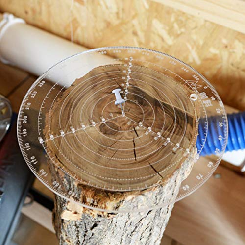 Center Finder Tool,Kompassfür Holzbearbeitung, Werkzeug zur Zentralsuchung,aus transparentem Acryl, Zeichenringe für Dreharbeiten, Schalen, Durchmesser 200 mm