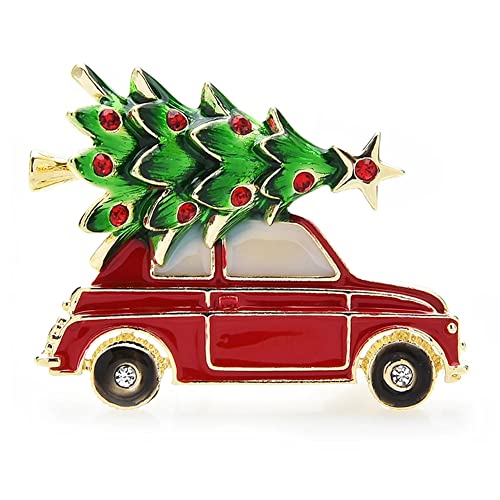 1 Stück Weihnachtsbrosche Emaille Auto Weihnachtsbaum Brosche Weihnachten Urlaub Party Feier Schmuck Zubehör