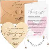 Neer Brautjungfer Geschenk Enthalten Brautjungfer Armband Herzförmiges Holzschild Brautjungfer Definition Karte und Umschläge Möchtest du Meine Brautjungfer Werden Geschenk für Freundin Frau