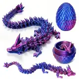 Ambolio 3D-Gedruckter Drache,3D Gedrucktes Drachenei Geheimnisvolle Drachen Spielzeug,Im Inneren Heimbüro Schreibtischdekoration Erwachsene Kinder Geschenke Spielzeug. (Laserviolett)