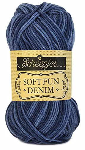 Scheepjes 1672-501 Softfun Denim Baumwolle Garn, Acryl, 501, 1x50g