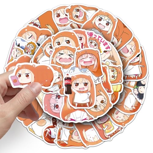 Himouto Aufkleber 50Pcs Graffiti Abziehbild Doma Umaru Figur Notizbuch DIY Aufkleber Umaru Abziehbild für Tabletten Becher Skateboard Fahrrad Helm Wasserdicht Dekorative Aufkleber