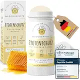GLÜCKSPFOTE® Pfotenbalsam Stick für Hund Katze [Testsieger] |100% Natürlich gegen trockene rissige Pfoten | Pfotenpflege mit Bienenwachs ideal als Pfotenschutz für Sommer Winter f. Hunde Katzen.
