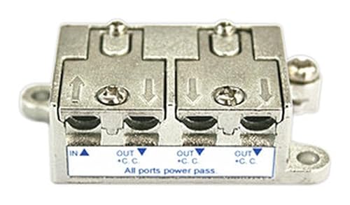 SAT- und terrestrischer 3-Wege-Verteiler zur Verteilung von Fernsehsignalen auf verschiedenen Geräten. Ideal zur Optimierung des Empfangs in Ihrem Zuhause.